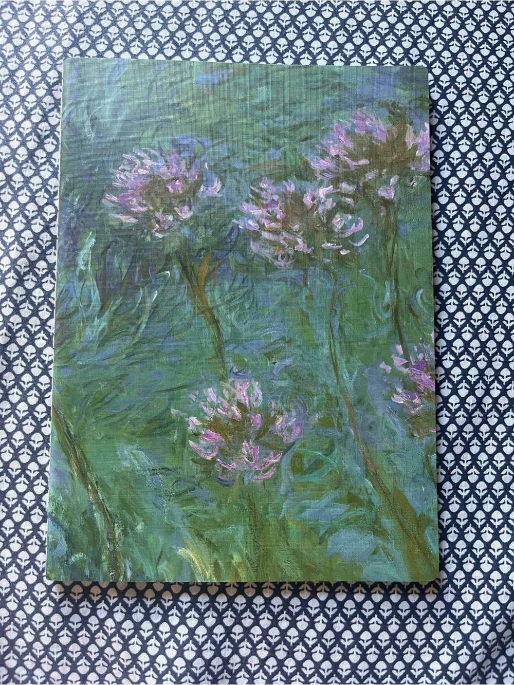 Hand-Painted Floral Canvas Wall Art in Green and Purple
